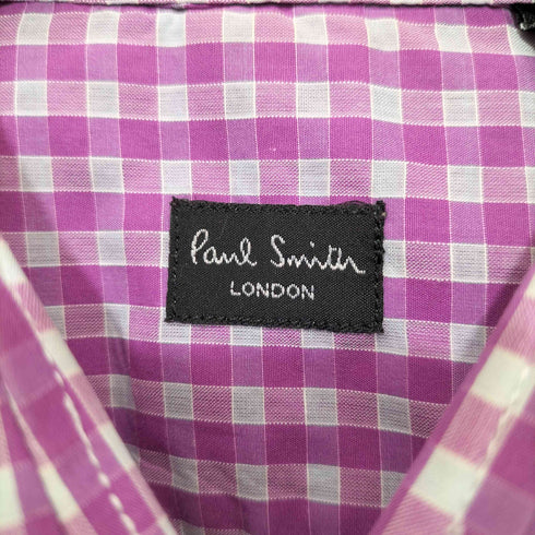 ポールスミスロンドン Paul Smith LONDON MADE IN ITALY チェック ダブルカフス ワイドカラーシャツ メンズ 16/38