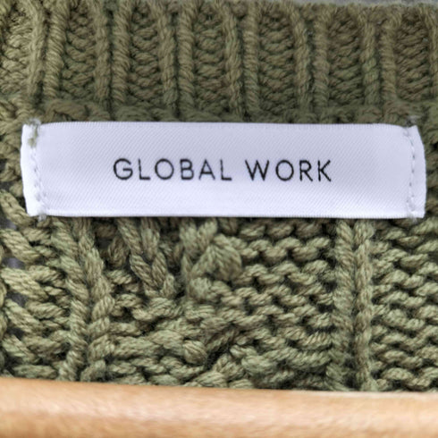 グローバルワーク GLOBAL WORK 毛玉になりにくいケーブルニット レディース REG