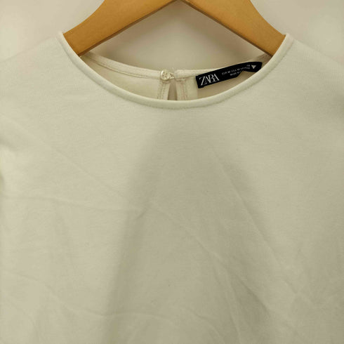 ザラ ZARA Cropped Crew Neck Sweat Shirtクロップド クルーネック スウェット シャツ レディース import:M