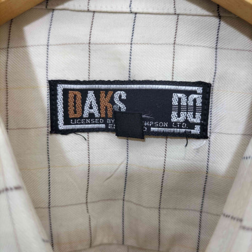 ダックス DAKS ロゴ刺繍 チェックシャツ メンズ M
