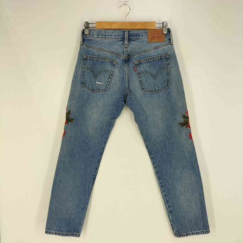 リーバイス Levis 501T バラ刺繍 ダメージ加工 テーパード デニムパンツ レディース W25 L26