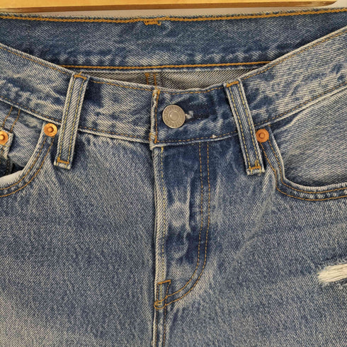 リーバイス Levis 501T バラ刺繍 ダメージ加工 テーパード デニムパンツ レディース W25 L26