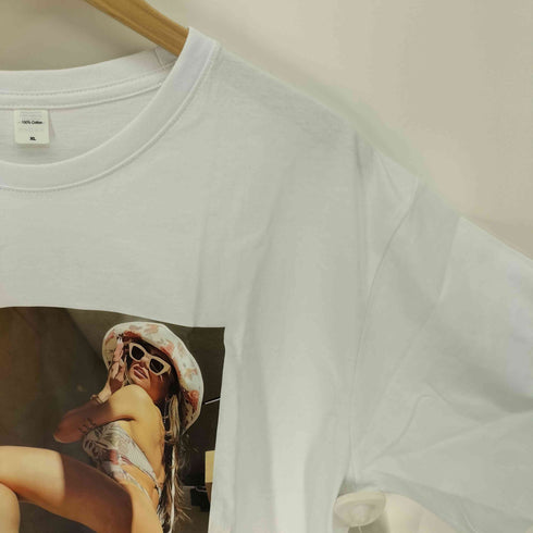 水着 タトゥー セクシー ガール プリント S/S クルーネック Tシャツ メンズ JPN:XL