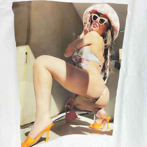 水着 タトゥー セクシー ガール プリント S/S クルーネック Tシャツ メンズ JPN:XL
