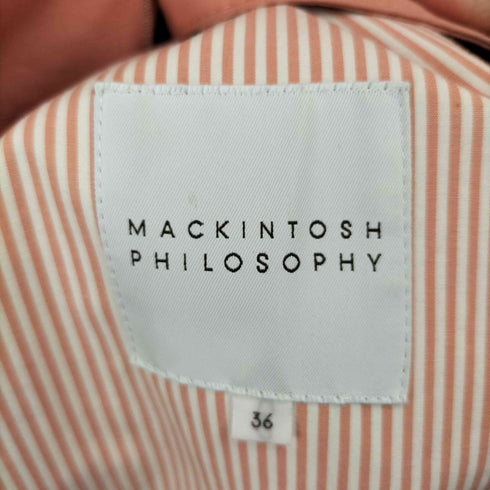 マッキントッシュフィロソフィー MACKINTOSH PHILOSOPHY 裏地ストライプ デタッチャブル フーデッド ステンカラーコート レディース FR:36