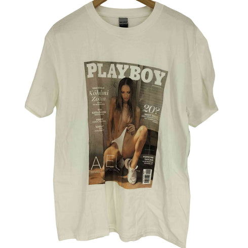 GILDAN PLAYBOY セクシー ガール バーコード プリント S/S クルーネック Tシャツ メンズ JPN:L