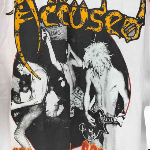 RED TEXTIL THE ACCUSED ロック バント プリント S/S クルーネック Tシャツ メンズ G
