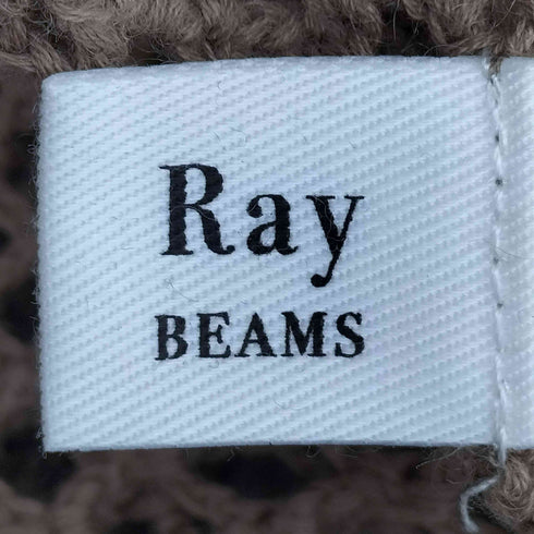 レイビームス Ray BEAMS メッシュ編みフレアスリーブ ニットカットソー リネン混 レディース