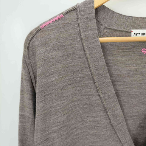 アニヤハインドマーチ ANYA HINDMARCH 24AW メリノ オーバーサイズ Vネック カーディガン レディース JPN:XL