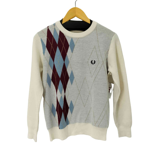 フレッドペリー FRED PERRY ポイントロゴ刺繍 アーガイル柄ニット メンズ UK10