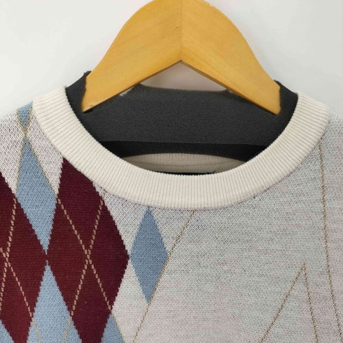 フレッドペリー FRED PERRY ポイントロゴ刺繍 アーガイル柄ニット メンズ UK10