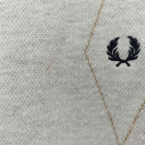 フレッドペリー FRED PERRY ポイントロゴ刺繍 アーガイル柄ニット メンズ UK10