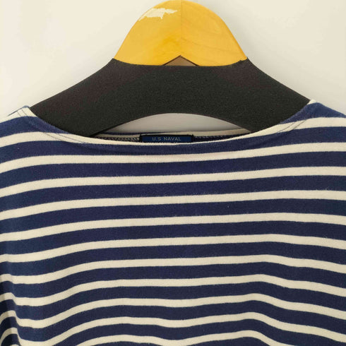 U.S NAVAL マリンボーダーL/SボートネックTシャツ メンズ LARGE