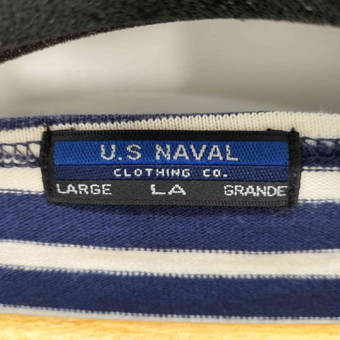 U.S NAVAL マリンボーダーL/SボートネックTシャツ メンズ LARGE