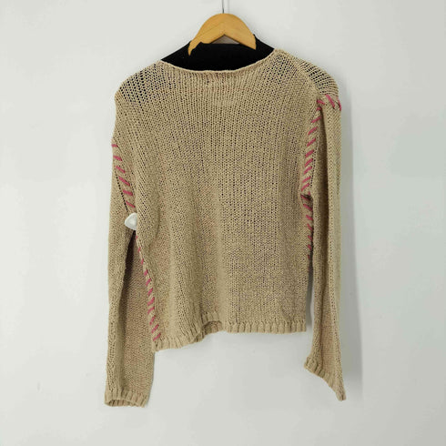 ポールスミスジーンズ Paul Smith JEANS リネン混 L/S Vネックステッチデザインニット レディース import:M