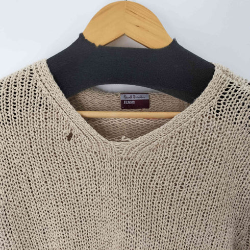 ポールスミスジーンズ Paul Smith JEANS リネン混 L/S Vネックステッチデザインニット レディース import:M