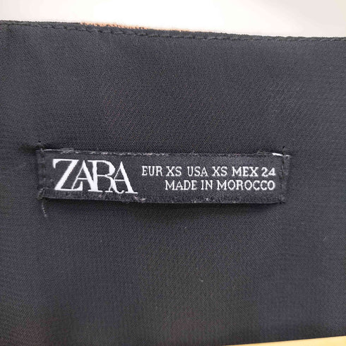 ザラ ZARA ストライプ ラメ ウエスト ベルト レーヨン ロング ワンピース レディース import:XS