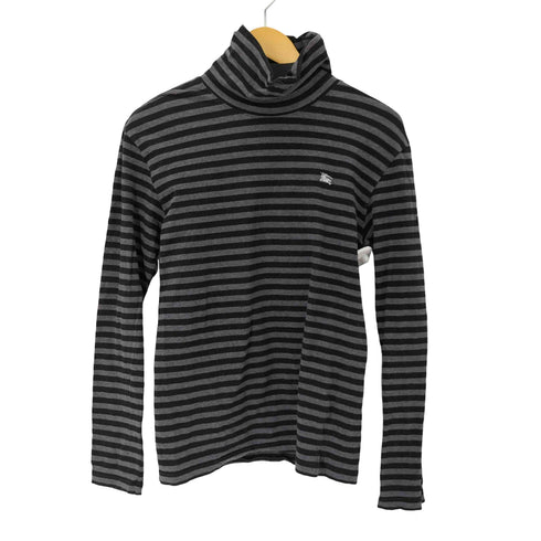 バーバリーブラックレーベル BURBERRY BLACK LABEL L/S スモールポニー ボーダー柄タートルネック メンズ JPN:2