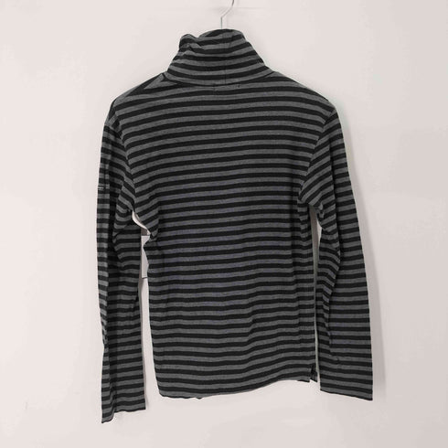 バーバリーブラックレーベル BURBERRY BLACK LABEL L/S スモールポニー ボーダー柄タートルネック メンズ JPN:2