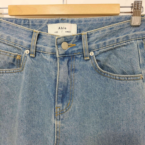 Abel サイドタックデザイン ワイドデニムパンツ メンズ small
