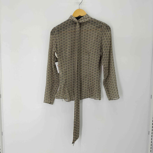 ザラ ZARA L/S 花柄 ネックデザインシアーブラウス レディース import:S