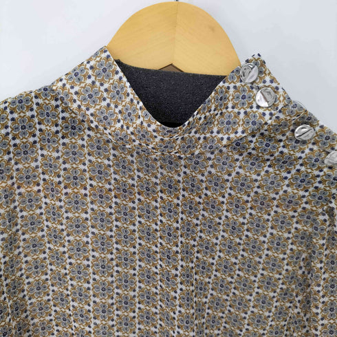 ザラ ZARA L/S 花柄 ネックデザインシアーブラウス レディース import:S
