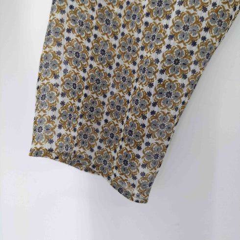 ザラ ZARA L/S 花柄 ネックデザインシアーブラウス レディース import:S