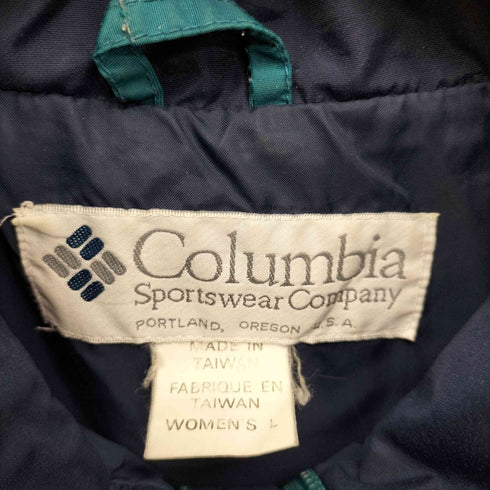 コロンビア Columbia 台湾製 ロゴ ワッペン 切替 ダブルポケット ドローコード 比翼 ダブルジップ マウンテン ジャケット レディース import:L
