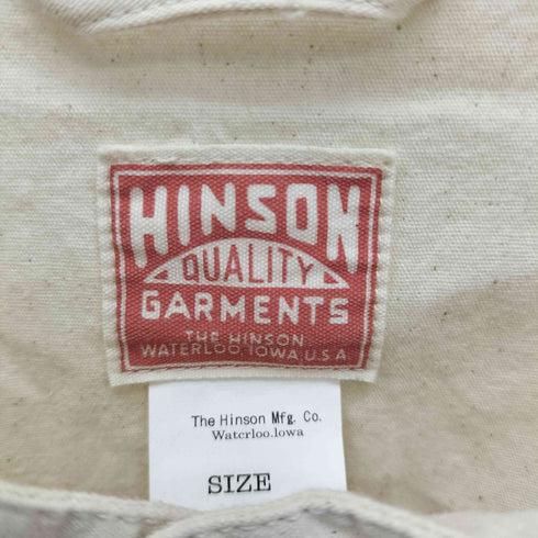ヒンソン HINSON ハーフボタン ポケット プルオーバー ノーカラー オーバー コットン シャツ メンズ JPN:L
