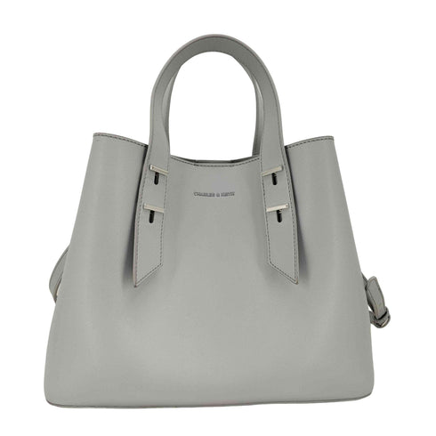 チャールズアンドキース CHARLES&KEITH メタリックアクセント ダブルハンドルバッグ レディース