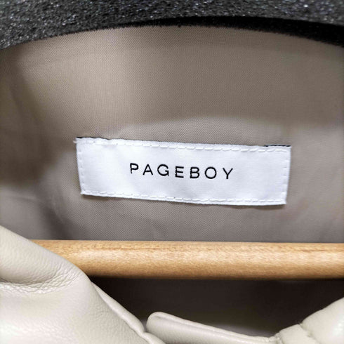 ページボーイ PAGEBOY エコレザーカスタムロングブルゾン レディース FREE