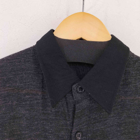 ヨウジヤマモトプリュスノアール YOHJI YAMAMOTO+NOIR リネンウール カラー切替 ロングシャツ メンズ JPN:1