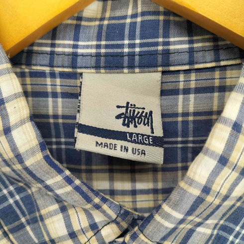 ステューシー Stussy 90s BDロゴ刺繍チェックS/Sシャツ メンズ JPN:L