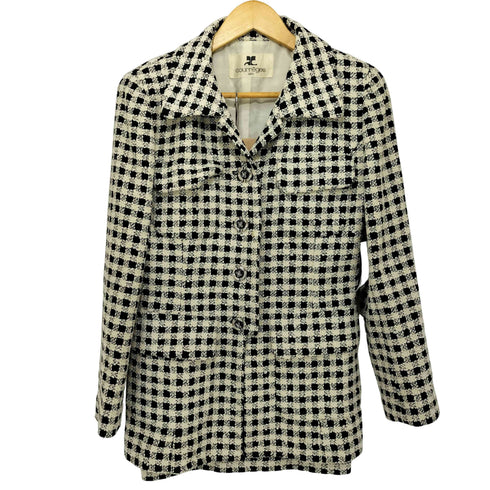 クレージュ courreges チェック ツイード ジャケット スカート セットアップ レディース 9AR