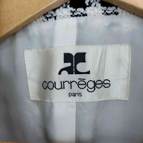 クレージュ courreges チェック ツイード ジャケット スカート セットアップ レディース 9AR