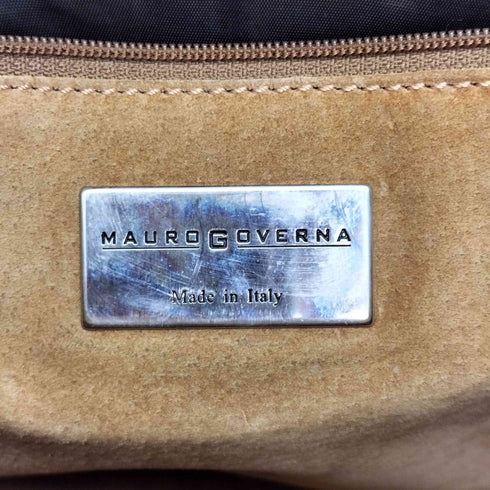 MAURO GOVERNA イタリア製 レザー 2WAY キャンパス ハンド ショルダー バック メンズ