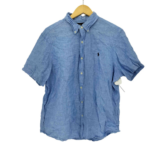 ラルフローレン RALPH LAUREN CLASSIC FIT ポニー刺繍 リネン S/S シャツ メンズ import:L