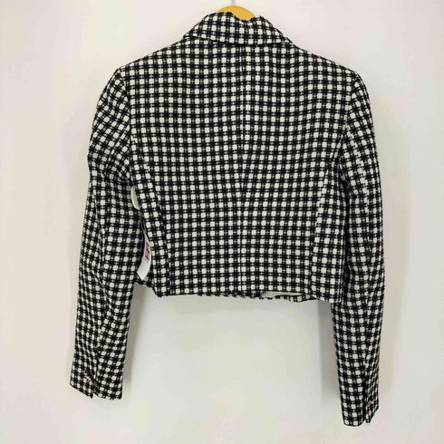 ザラ ZARA チェック ツイードショートジャケット レディース import:XS