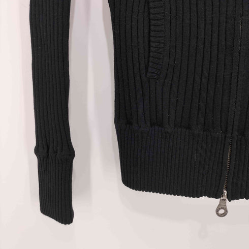 バーバリーロンドン BURBERRY LONDON フード裏ノバチェック柄 ロゴ刺繍 ダブルジップ ウールニットパーカー レディース EUR:38