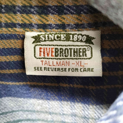 ファイブブラザー FIVE BROTHER 90S 両胸フラップポケット フランネルシャツ メンズ