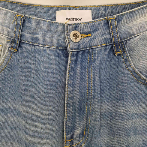 ウエストボーイ WEST BOY ルーズバギーデニムパンツ セミワイドデニムパンツ メンズ JPN:L