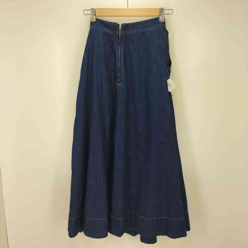 ヤヌーク YANUK リネン混 バックジップ フレアデニムスカート レディース JPN:XS