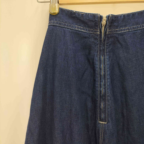 ヤヌーク YANUK リネン混 バックジップ フレアデニムスカート レディース JPN:XS