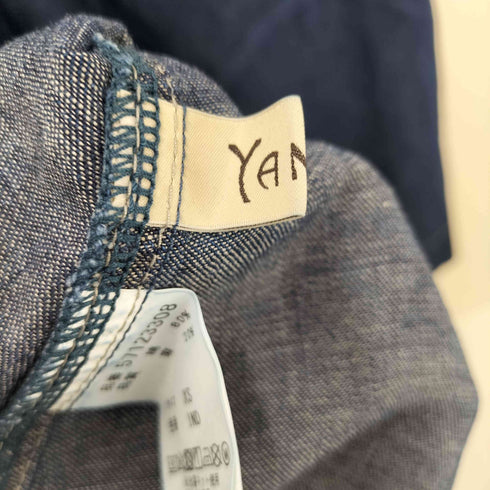ヤヌーク YANUK リネン混 バックジップ フレアデニムスカート レディース JPN:XS