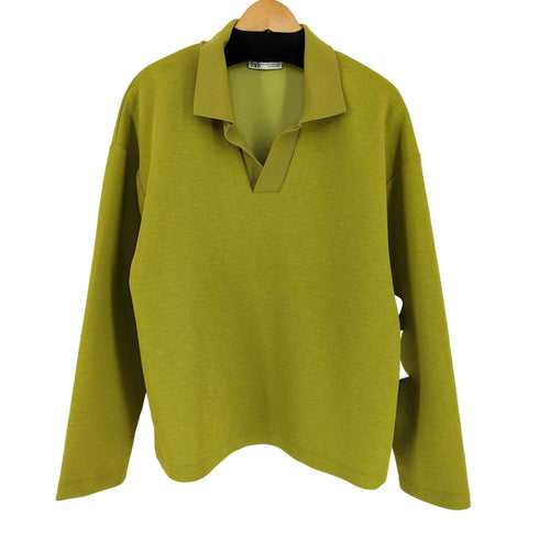 ザラ ZARA TEKSTURALI POLO SVITSHOT レディース import:M