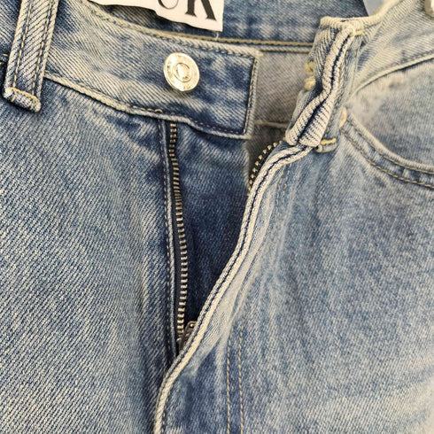 satur Washed Straight Denim Pants Blue レディース