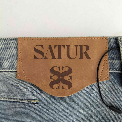 satur Washed Straight Denim Pants Blue レディース