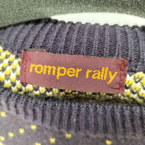 romper rally ノルディック柄 クルーネックニット レディース M