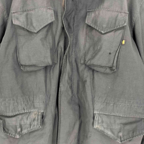 アルファインダストリーズ ALPHA INDUSTRIES 3本線 COLD WEATHER COAT M-65 ブラック フィールド ジャケット メンズ import:XXL