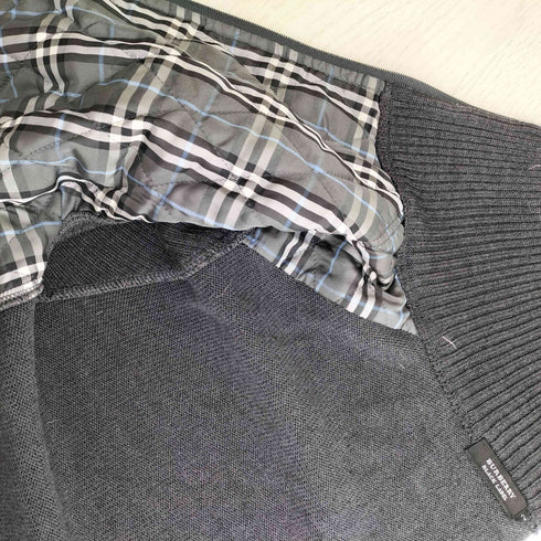 バーバリーブラックレーベル BURBERRY BLACK LABEL 裏地キルティング ドライバーズニット メンズ JPN:2